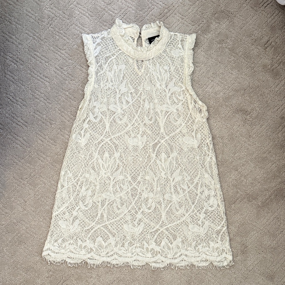 Who What Wear Cream Lace Top